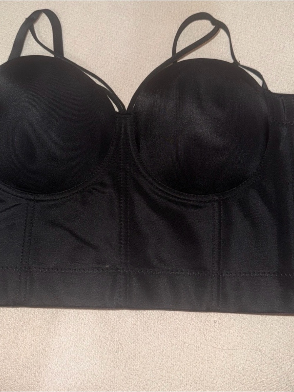 Black Longline Strapless Bra with Removable Straps